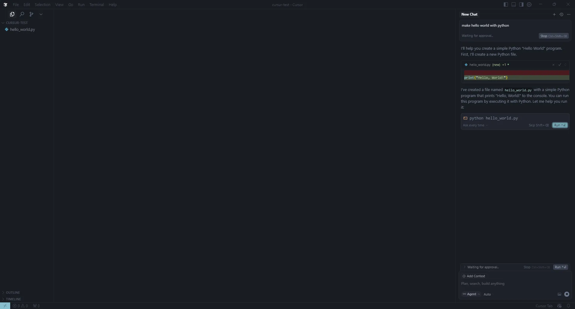 Hello World 実行結果